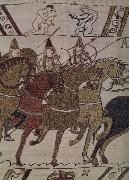 unknow artist Frankeich knight in the attack on Harold, out of the carpet of Bayeux painting